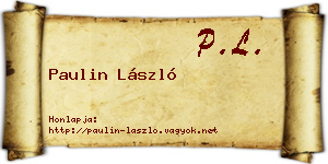 Paulin László névjegykártya