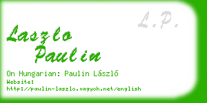 laszlo paulin business card